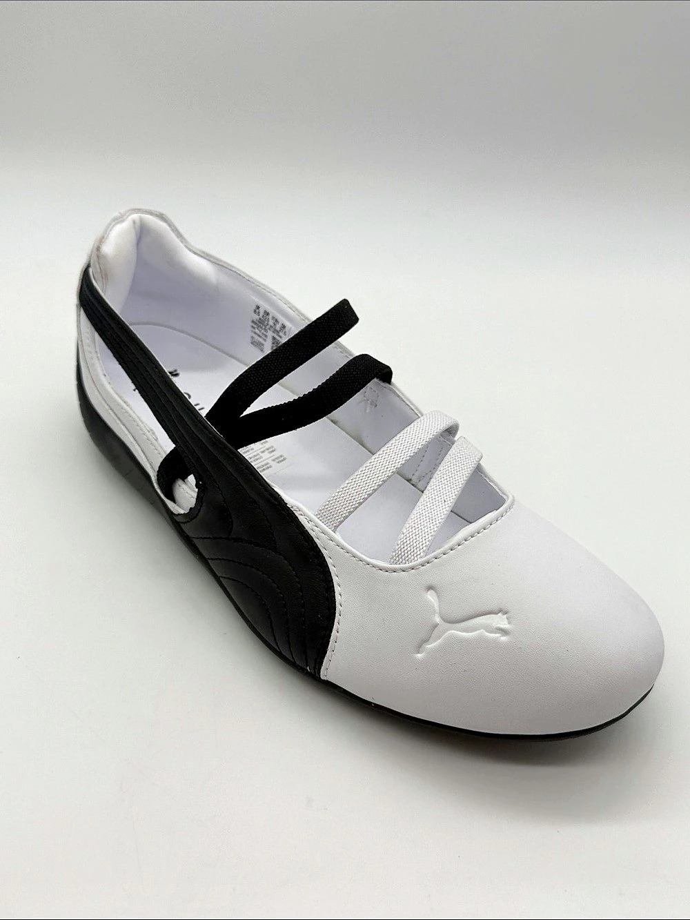 Puma Speedcat Delux Leather Flats White & Black US 11